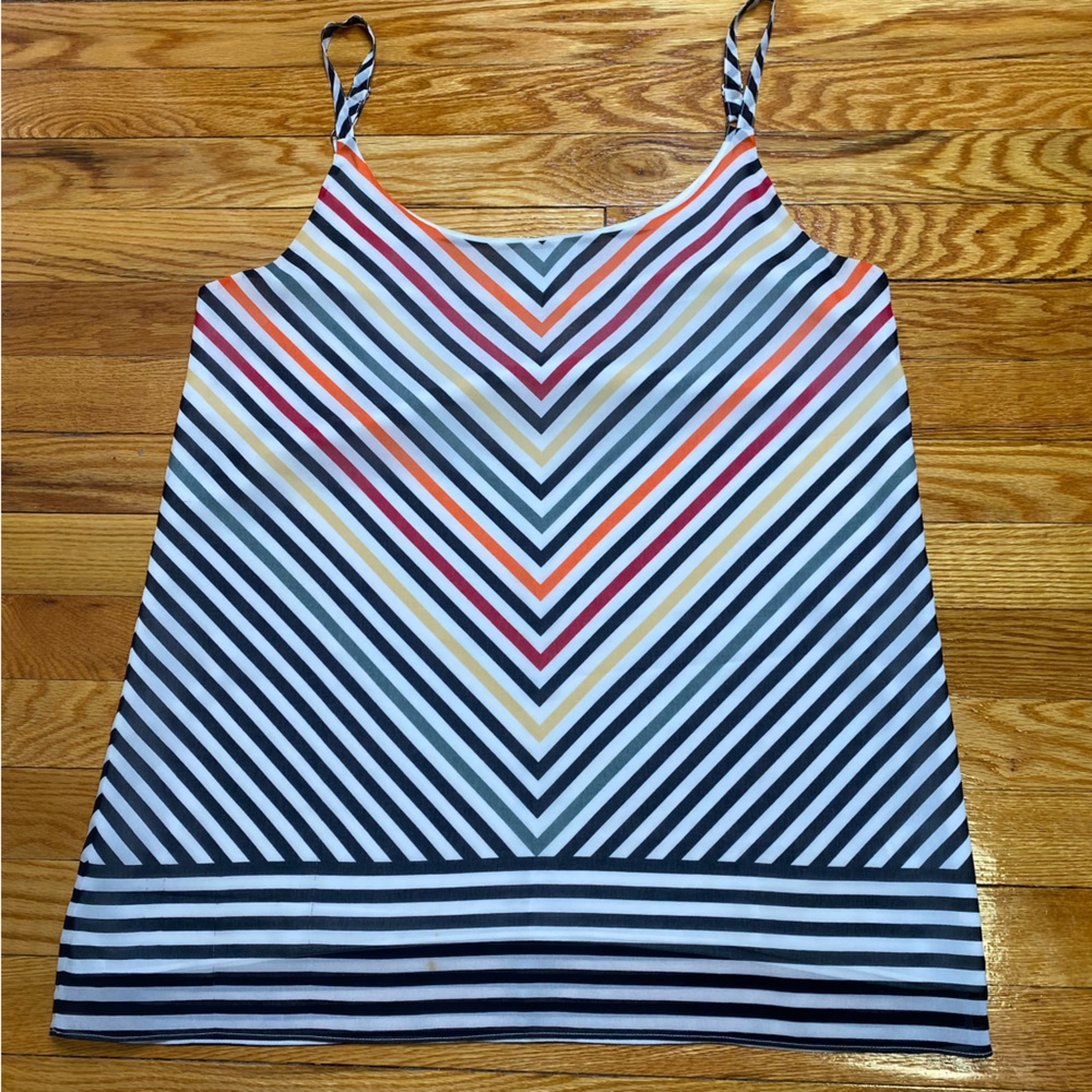 Women's Cabi Linea Cami Tank Top Striped Spaghetti Strap Lined. Size Medium.